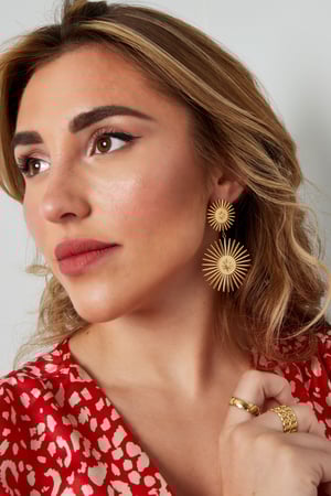 Earring double star - Gold Color stainless steel h5 Picture2